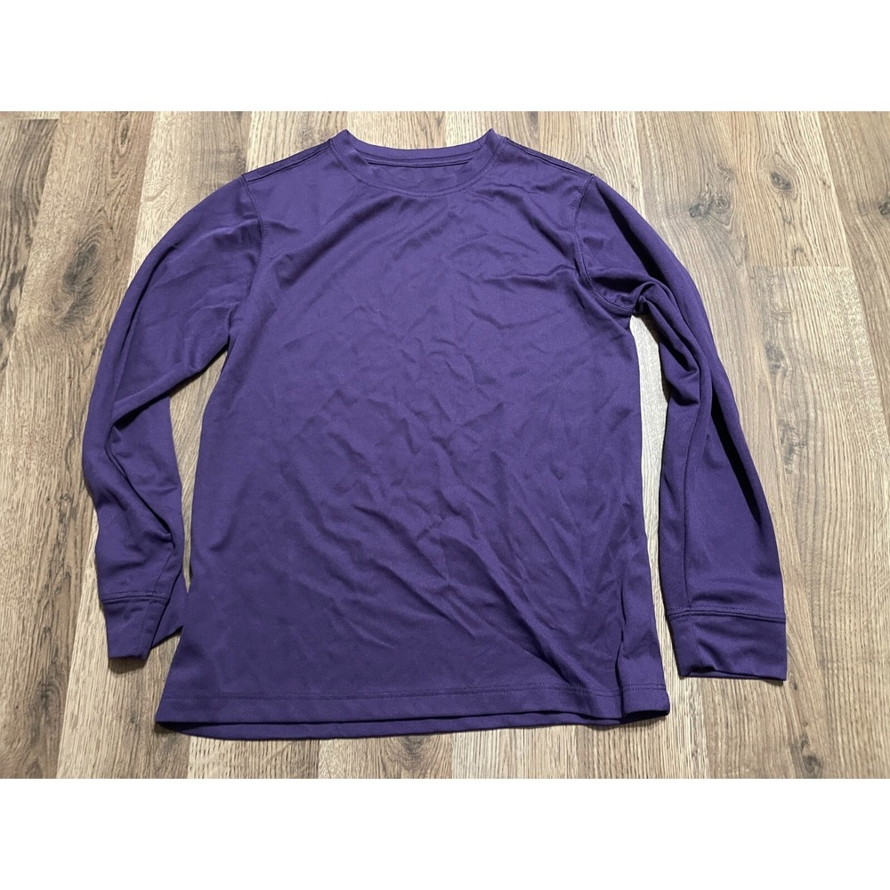 Boxercraft Shirt, Youth Size Large, Purple, Long Sleeve, Round Neck